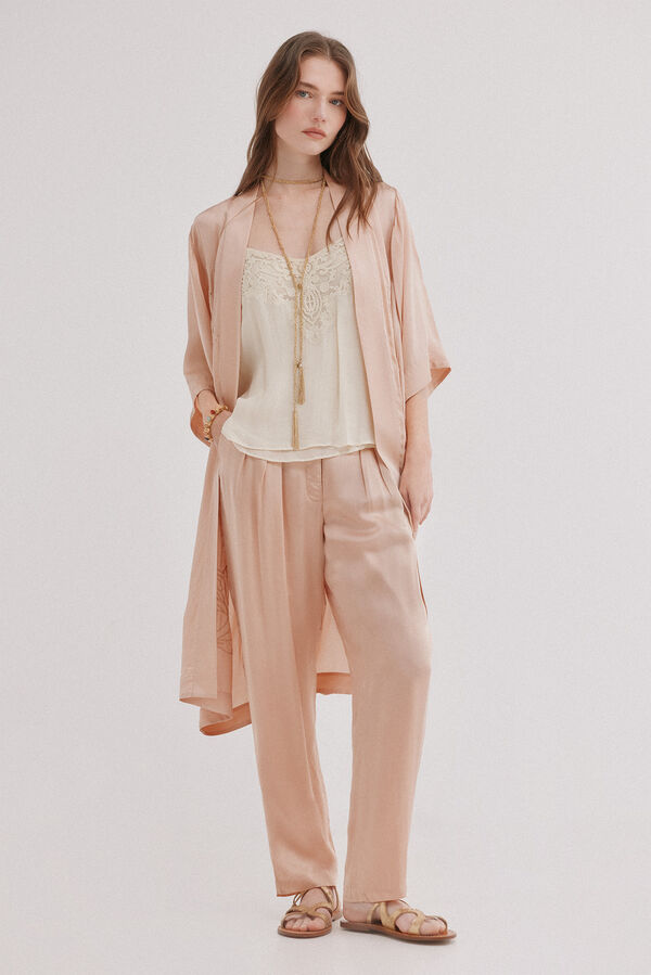 Hoss Intropia Elora. Kimono flu&iacute;do satinado Rosa