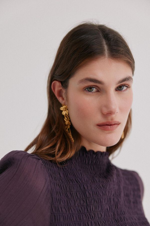 Hoss Intropia Marina. Top fruncido Morado