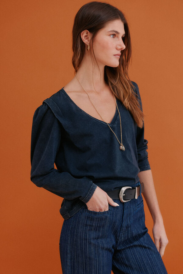 Hoss Intropia Maialen. Camiseta efecto lavado Gris