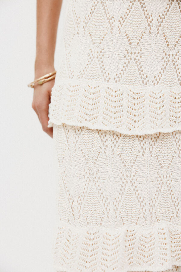 Hoss Intropia Raquel. Falda midi tricot Beige