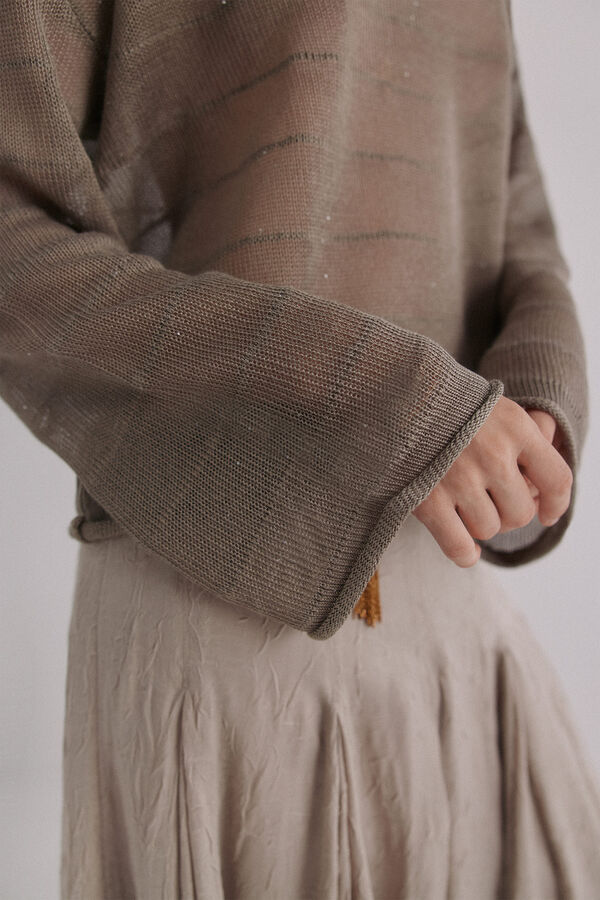 Hoss Intropia Nicole. Jersey con lentejuelas Kaki