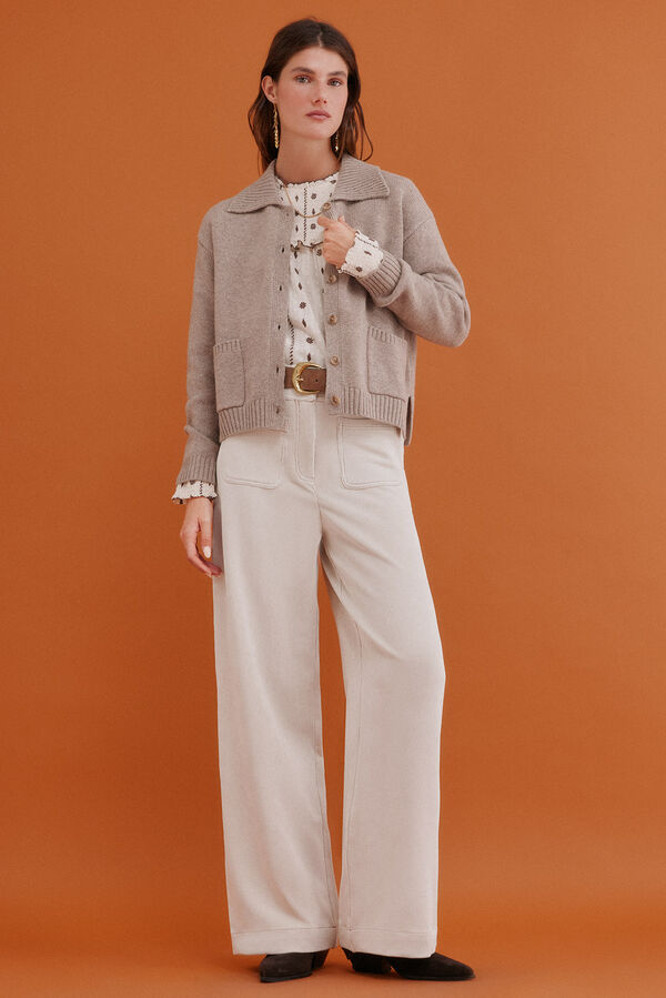 Hoss Intropia Itziar. C&aacute;rdigan con bolsillos Beige