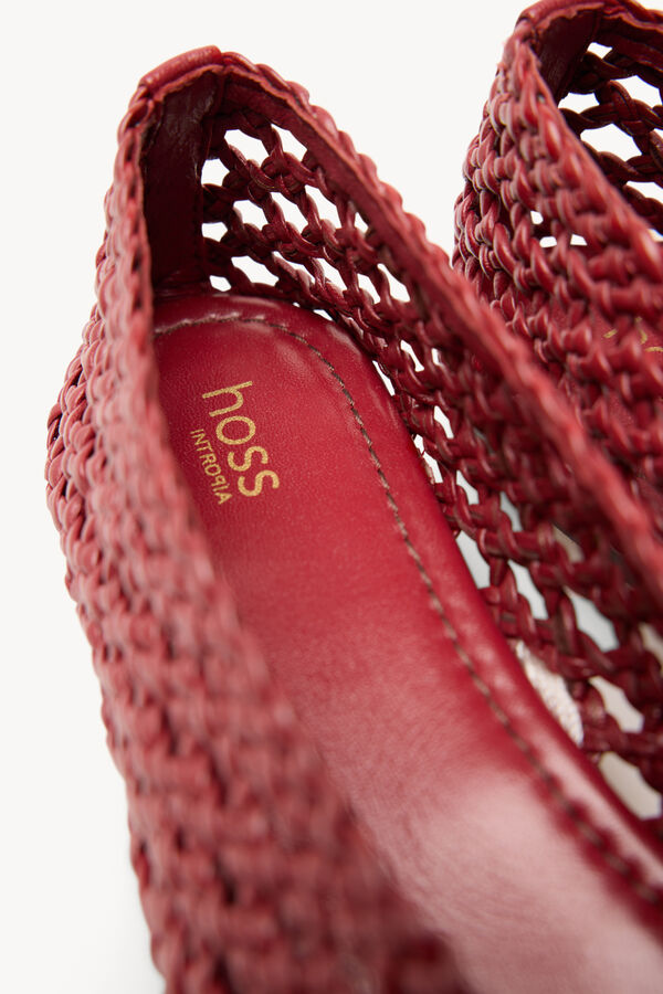 Hoss Intropia Martina. Bailarinas piel trenzada rojo