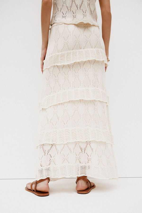 Hoss Intropia Raquel. Falda midi tricot Beige