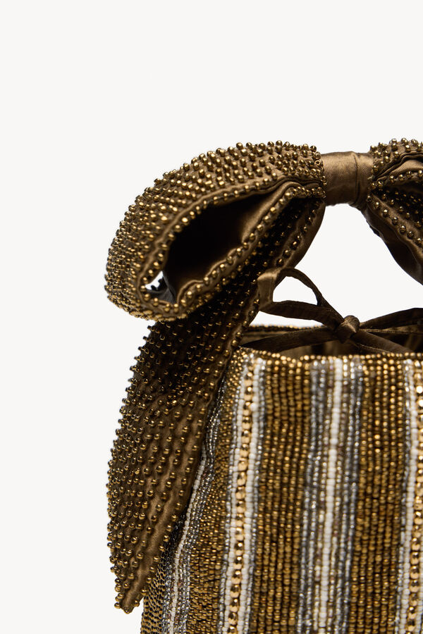 Hoss Intropia Nelsa. Bolso abalorios lazo Kaki