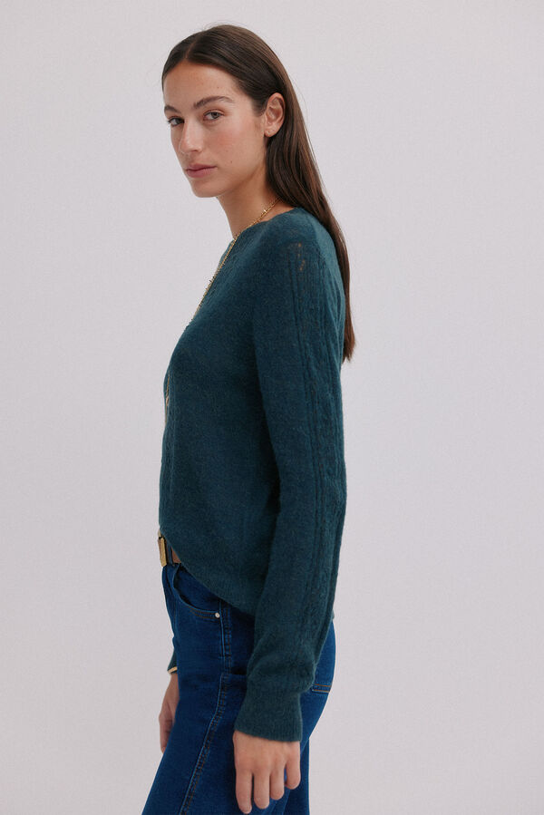 Hoss Intropia Isabella. Jersey calado Verde oscuro