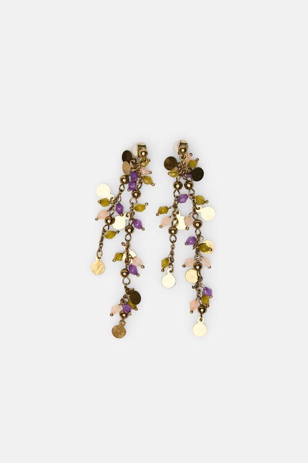 Hoss Intropia Lia. Pendientes de beads ba&ntilde;ados en oro Multicolor
