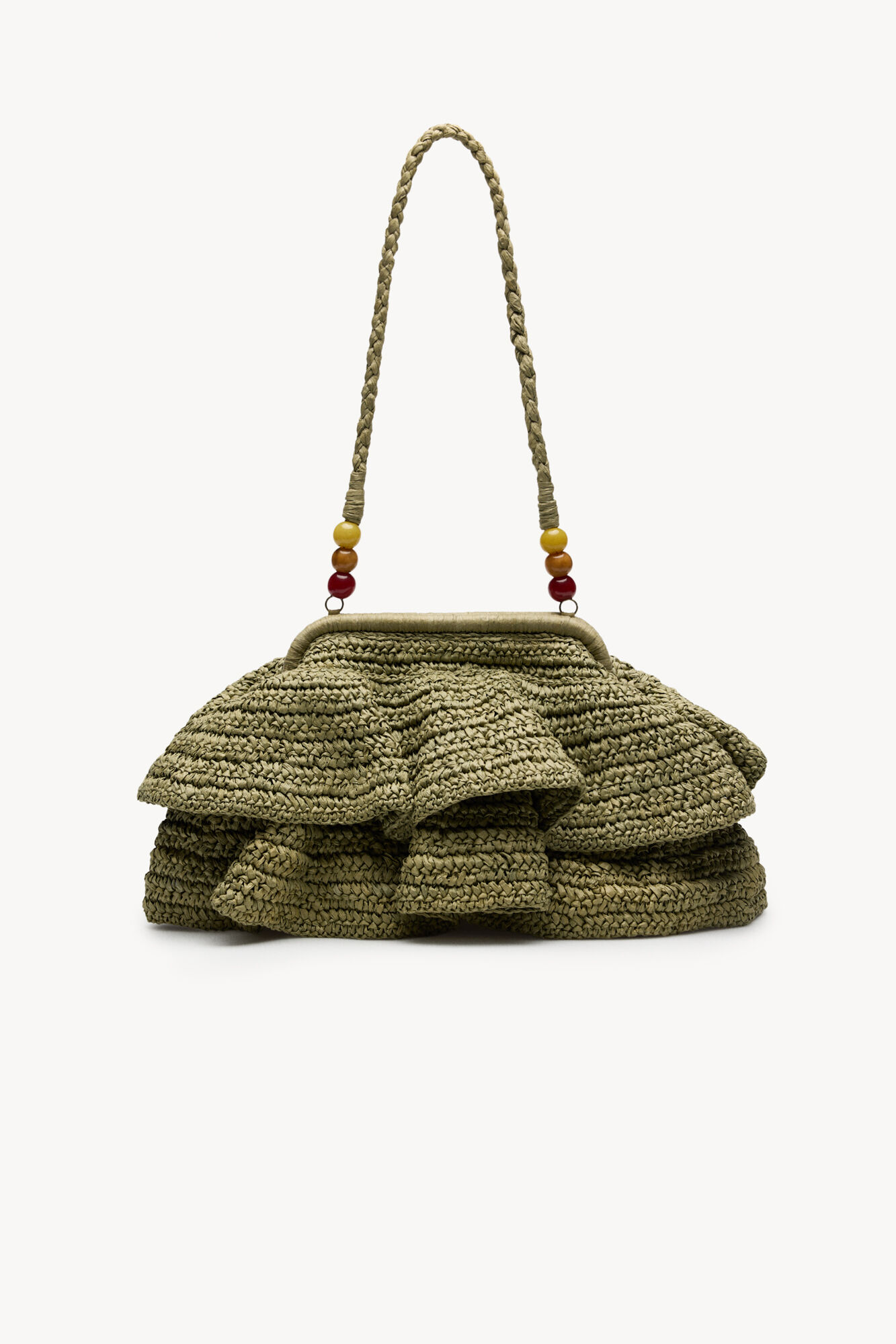 Hoss Intropia Nagore. Bolso de fibras naturales con volantes