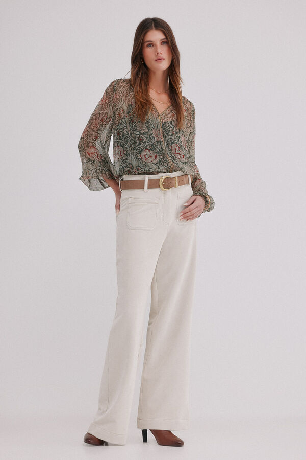 Hoss Intropia Carolina. Blusa estampada Kaki