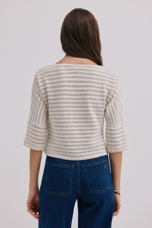 Hoss Intropia Mireia. Camiseta de manga francesa Beige