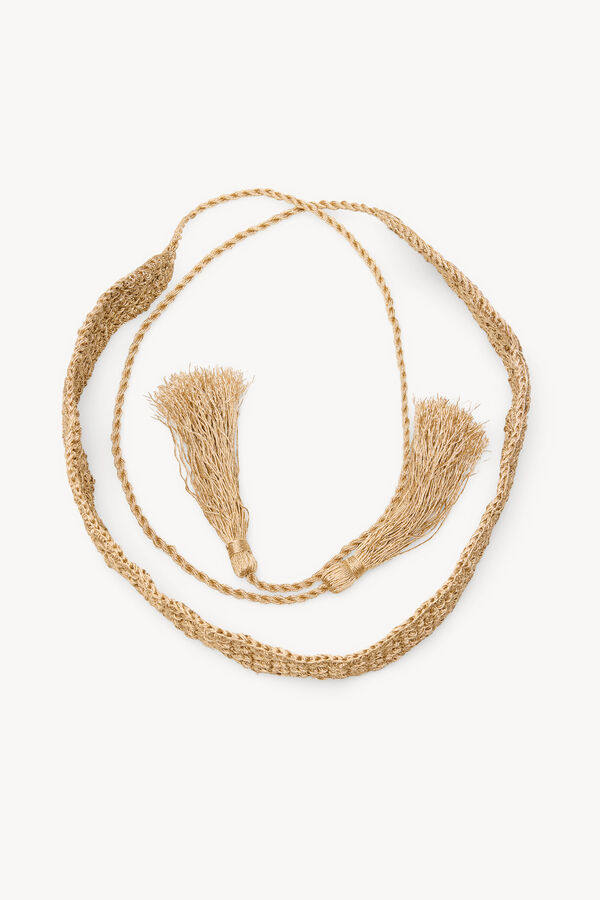 Hoss Intropia Lucrecia. Cintur&oacute;n crochet metalizado Dorado