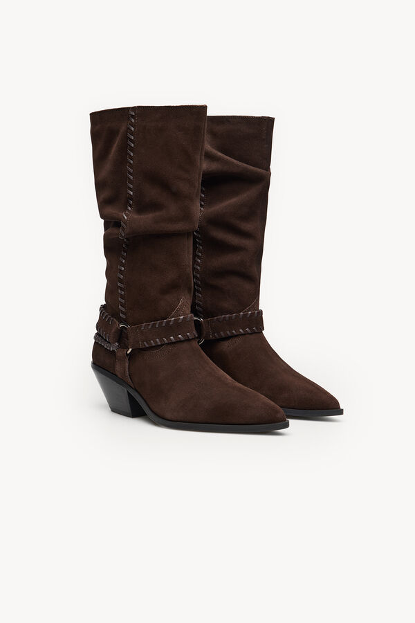 Hoss Intropia Maialen. Botas de serraje Marron oscuro