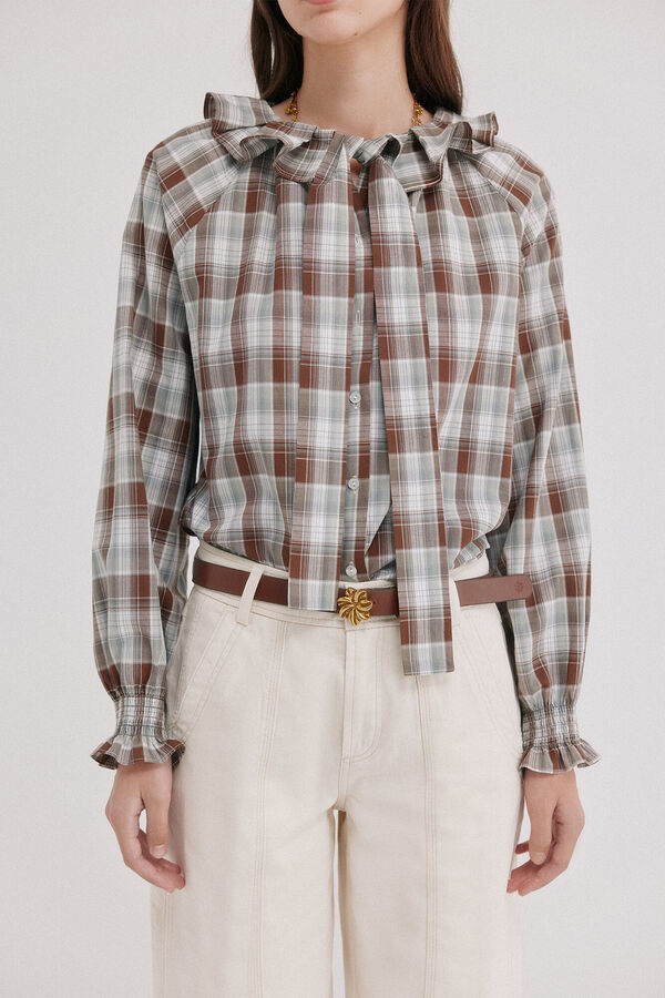 Hoss Intropia Celsa.Blusa cuadros Azul