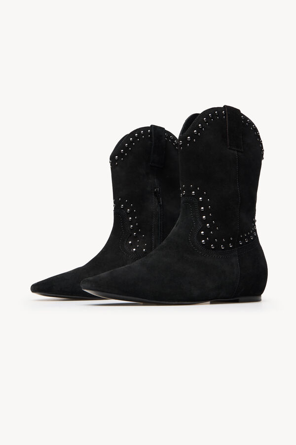 Hoss Intropia Noem&iacute;. Bot&iacute;n de serraje con cu&ntilde;a interior Negro