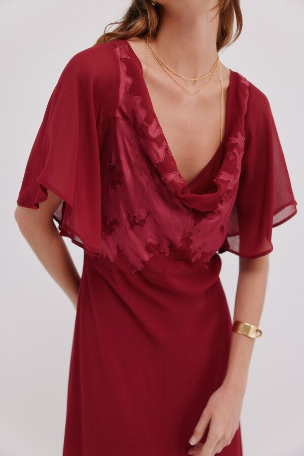 Hoss Intropia Laura. Vestido midi Granate