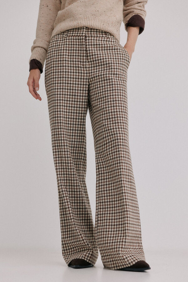 Hoss Intropia Prado. Pantal&oacute;n a cuadros Marfil