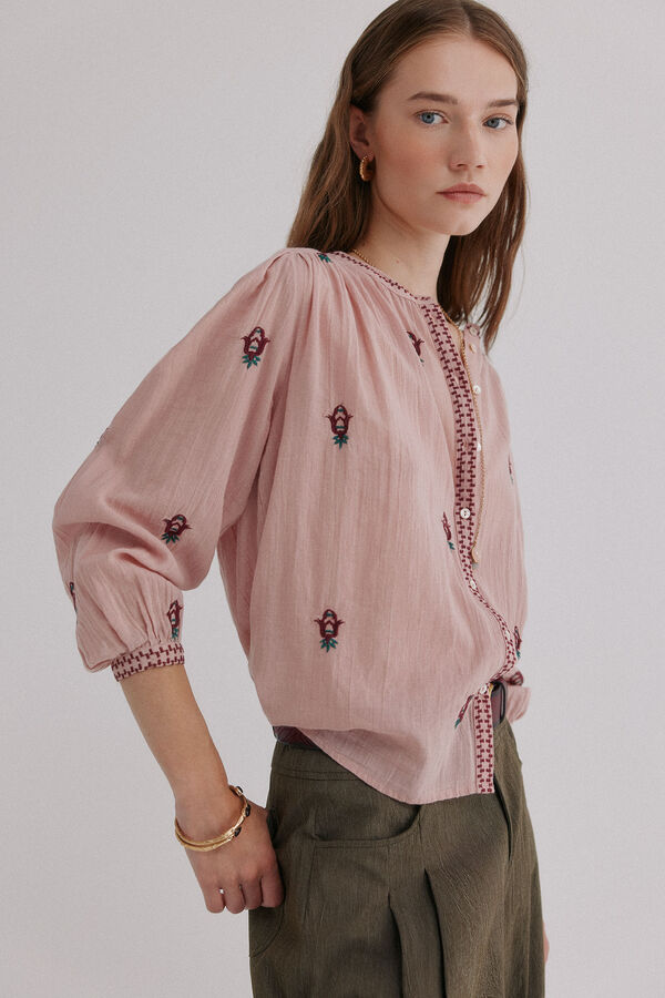 Hoss Intropia Carine. Blusa bordada Rosa