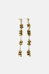 Hoss Intropia Lea. Pendientes de flores ba&ntilde;ados en oro Dorado