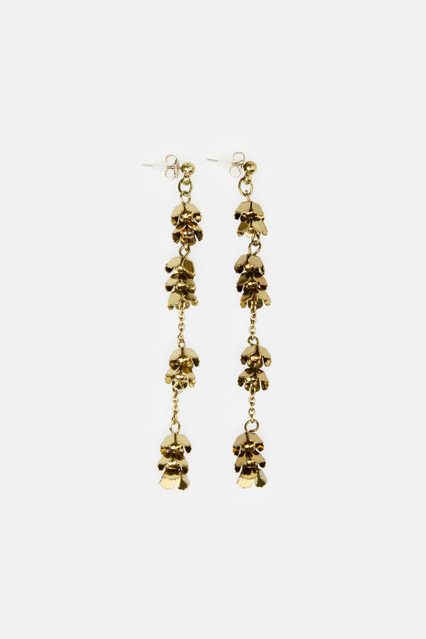 Hoss Intropia Lea. Pendientes de flores ba&ntilde;ados en oro Dorado