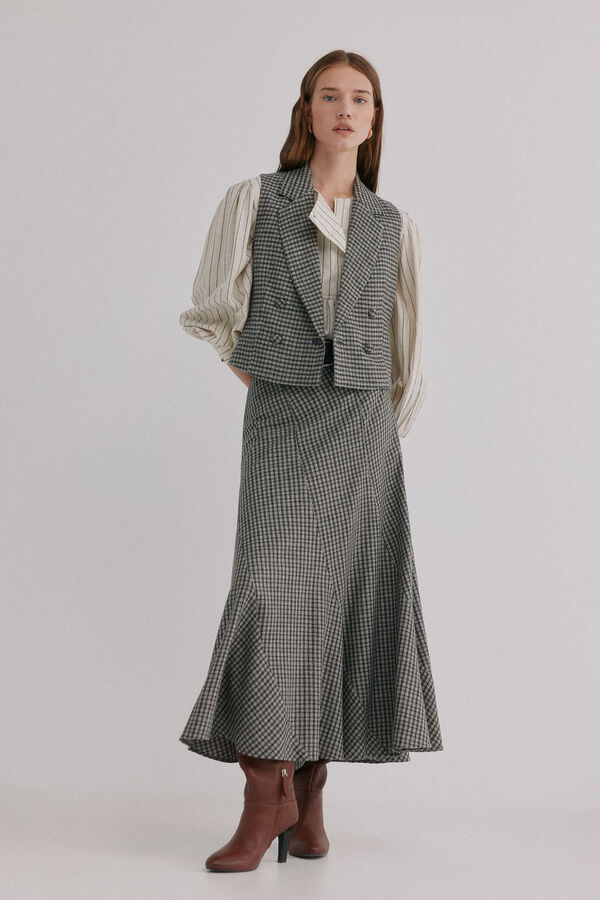 Hoss Intropia Romilda. Falda cuadros Estampado azul