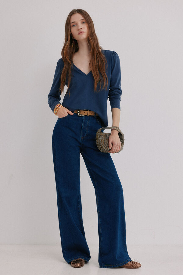 Hoss Intropia Mabel. Camiseta efecto lavado Azul marino