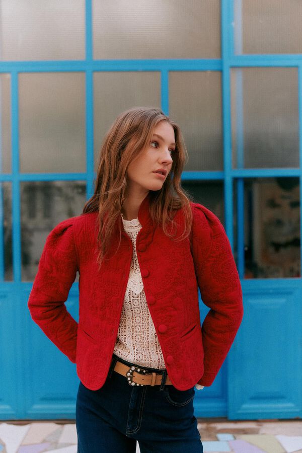 Hoss Intropia Elisa. Chaqueta acolchada corta rojo