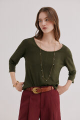 Hoss Intropia Mona. Camiseta escote redondo Kaki