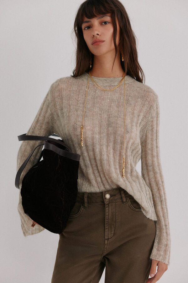 Hoss Intropia Neila. Bolso shopper de terciopelo Marron