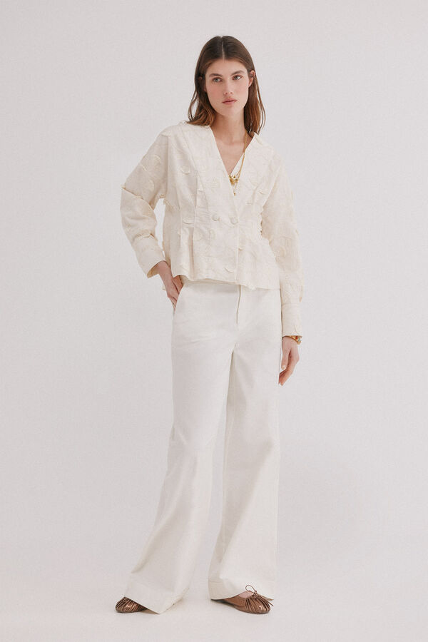 Hoss Intropia Gema. Blusa bordada Marfil