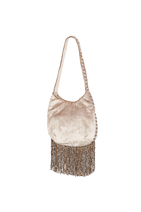 Hoss Intropia Nidia. Bolso bordado con flecos Dorado