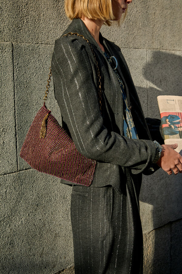 Hoss Intropia Nahia. Bolso de abalorios Granate