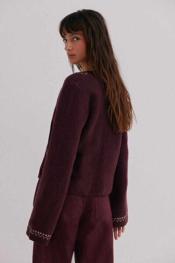 Hoss Intropia Nala. Chaqueta bordada Granate