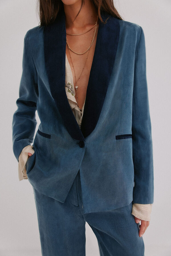 Hoss Intropia Eugenia. Blazer solapa a contraste Azul marino