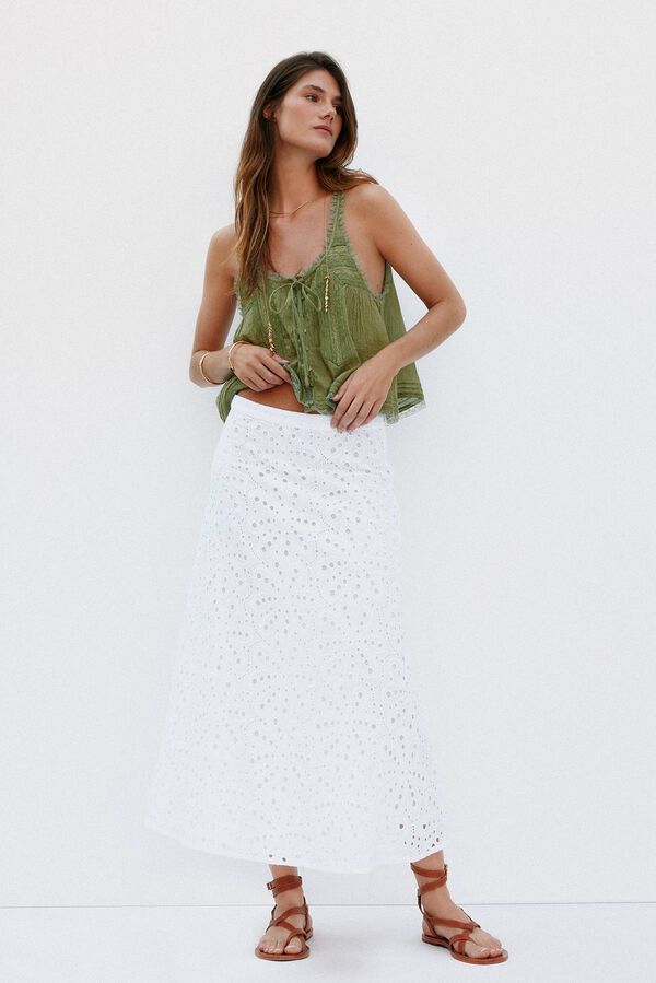 Hoss Intropia Regina. Falda perforada Blanco