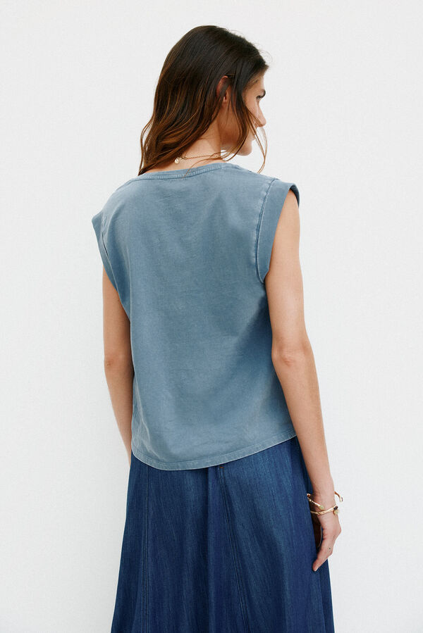 Hoss Intropia M&oacute;nica. Camiseta con pliegues Azul