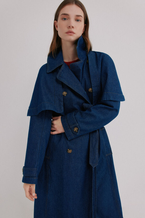 Hoss Intropia Darelle. Gabardina denim Azul marino