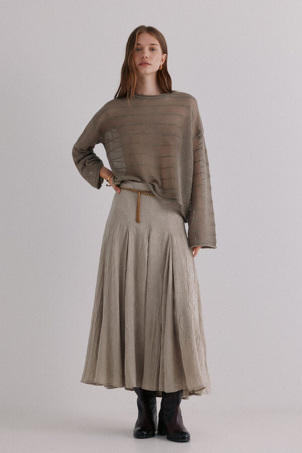 Hoss Intropia Nicole. Jersey con lentejuelas Kaki