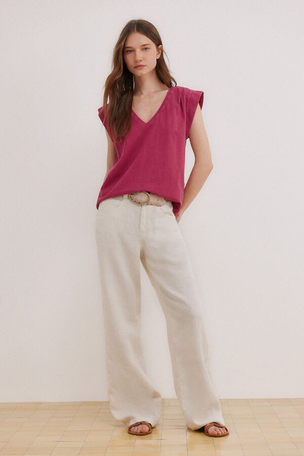 Hoss Intropia Manuela. Camiseta lavada Morado