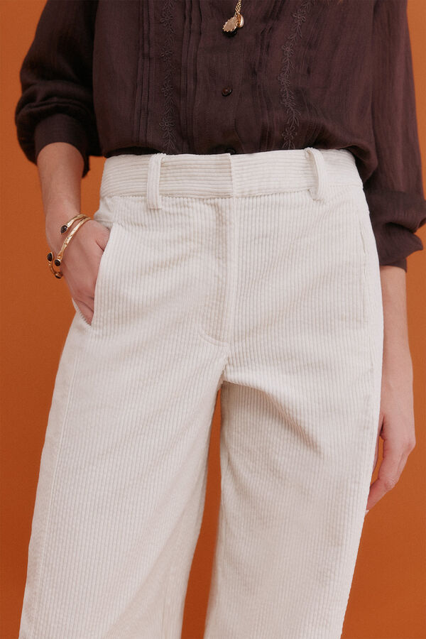 Hoss Intropia Pamela. Pantal&oacute;n wide leg Marfil