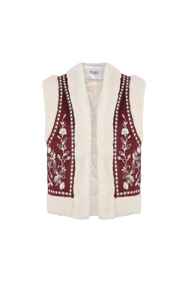 Hoss Intropia Daia. Chaleco bordado Granate