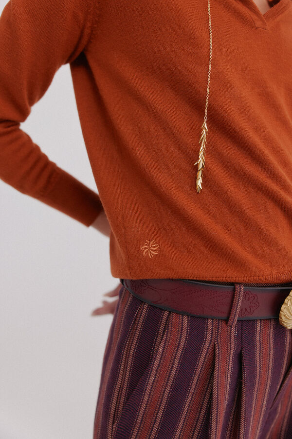 Hoss Intropia Idoia. C&aacute;rdigan con cuello solapa Naranja