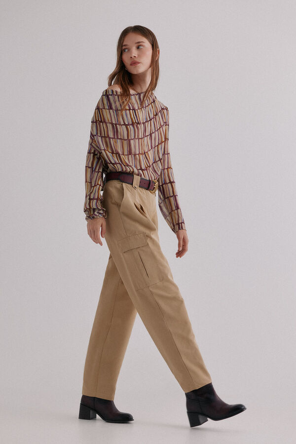 Hoss Intropia Piera. Pantal&oacute;n cargo Marfil