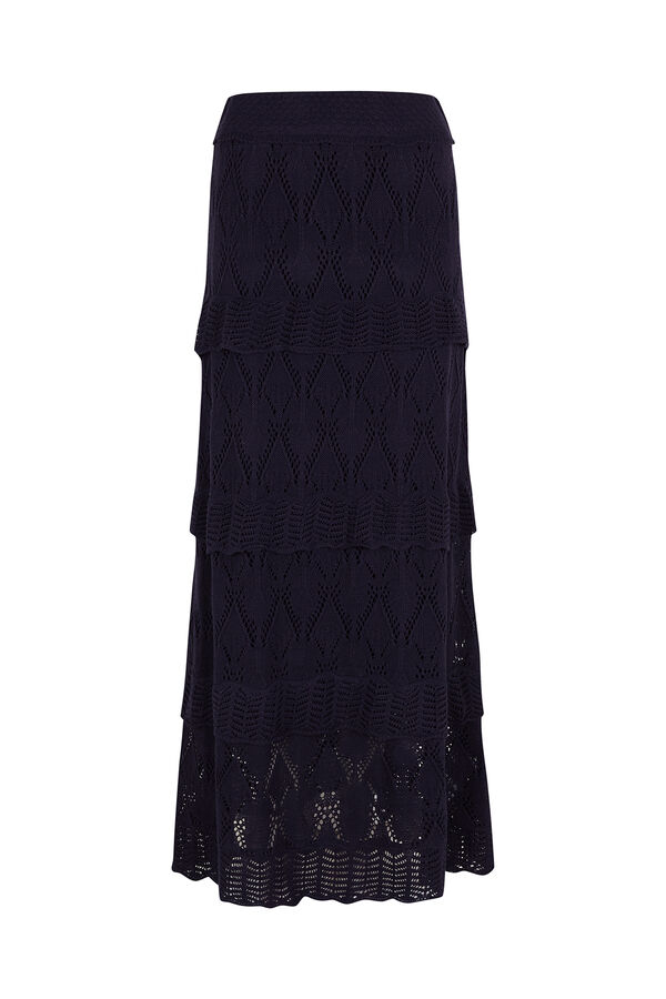 Hoss Intropia Renata. Falda midi tricot Azul marino