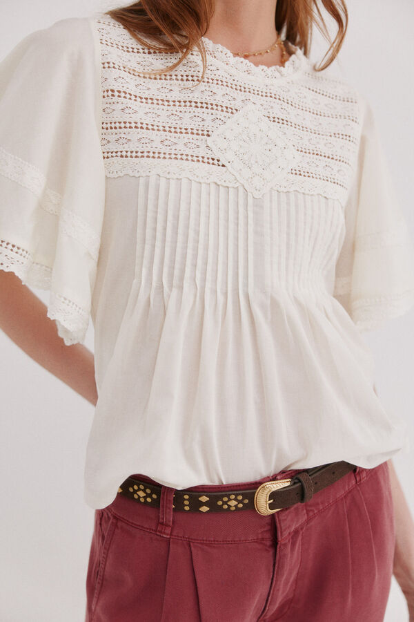 Hoss Intropia Mafalda. Camiseta escote redondo Beige
