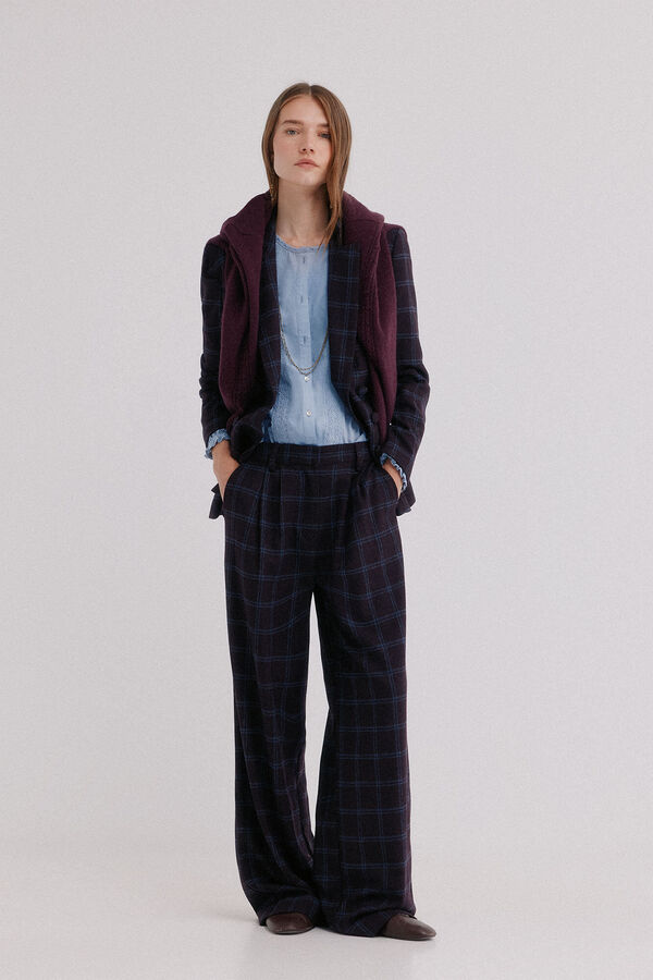 Hoss Intropia Peony. Pantal&oacute;n cuadros Azul marino