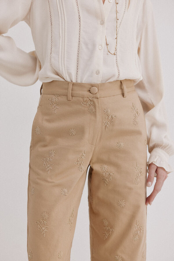 Hoss Intropia Paz. Pantalones corte wide leg Beige