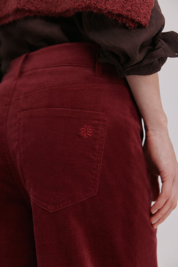 Hoss Intropia Paulette. Pantalón wide leg Granate