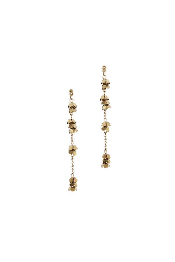 Hoss Intropia Lea. Pendientes de flores ba&ntilde;ados en oro Dorado