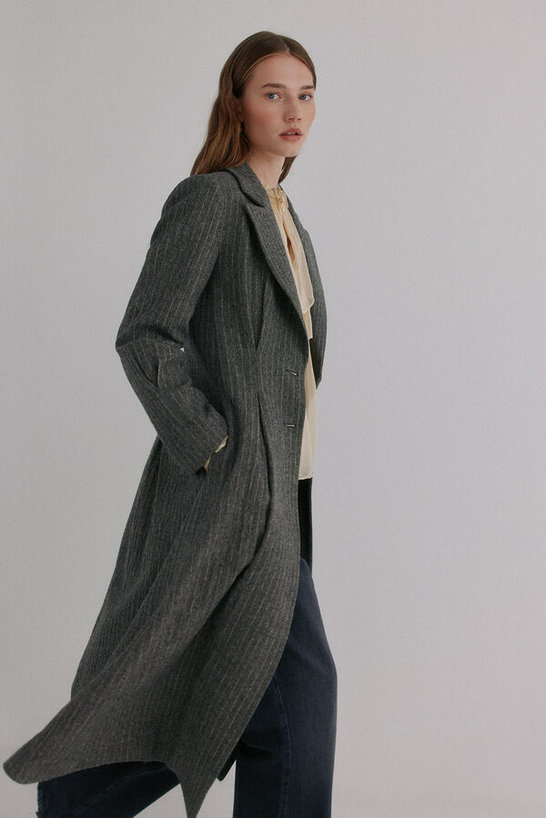 Hoss Intropia Fiona. Abrigo a rayas Gris