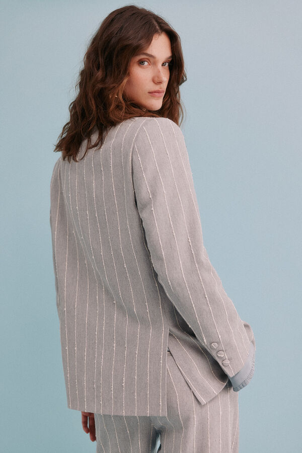 Hoss Intropia Elia. Blazer a rayas Gris